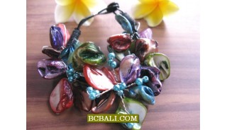 Afashion Beaded Shells Multi Color Fashion Bracelets
